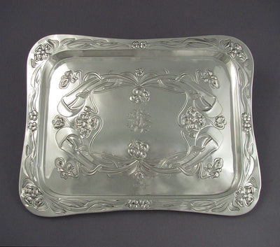 Sterling Silver Dressing Table Tray Art Nouveau - JH Tee Antiques