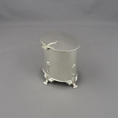 Art Nouveau Sterling Silver Tea Caddy - JH Tee Antiques