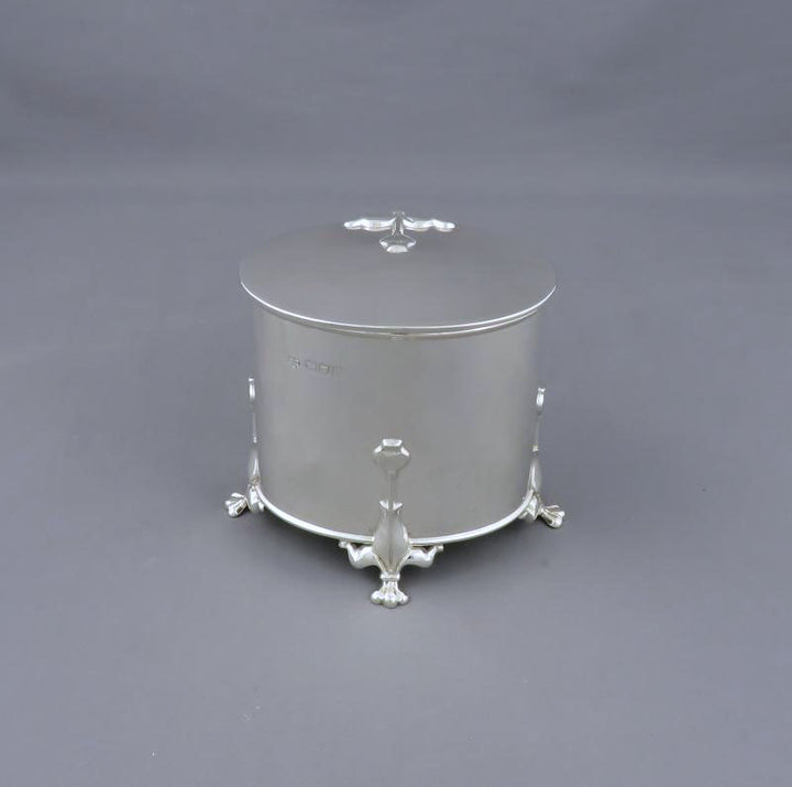 Art Nouveau Sterling Silver Tea Caddy - JH Tee Antiques