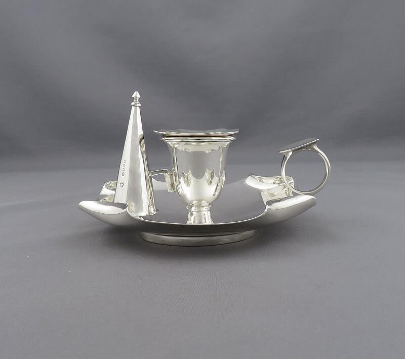 Arts &amp; Crafts Sterling Silver Chamberstick - JH Tee Antiques