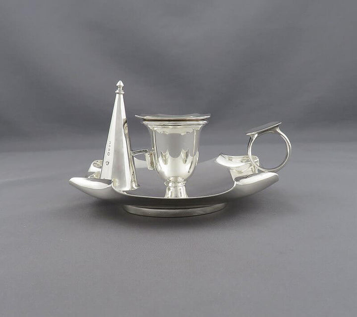 Arts &amp; Crafts Sterling Silver Chamberstick - JH Tee Antiques