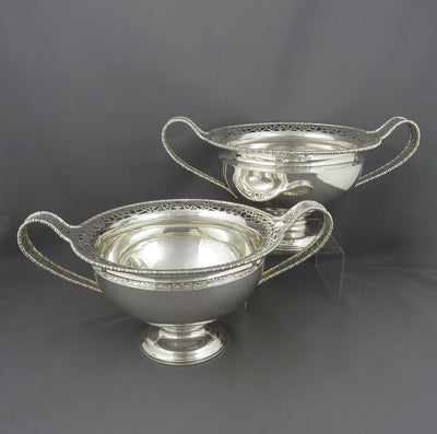 Pair of Austrian Silver Table Bowls - JH Tee Antiques