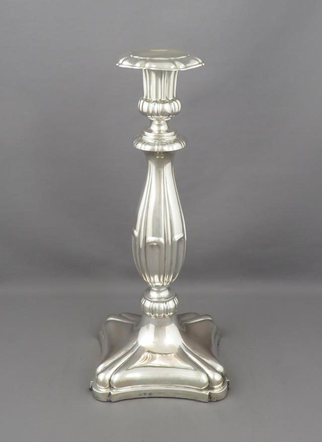 German Biedermeier Silver Candlesticks - JH Tee Antiques