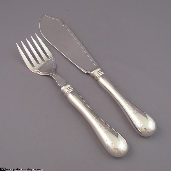 Birks Brentwood Pattern Fish Servers - JH Tee Antiques