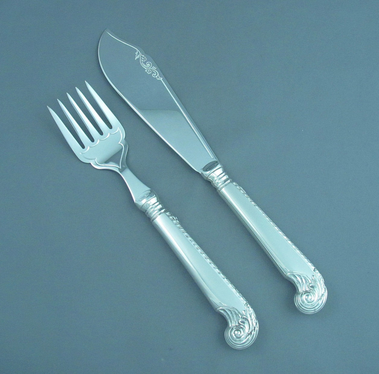 Birks George II Sterling Fish Servers - JH Tee Antiques