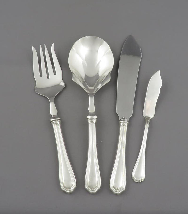 Birks Georgian Plain Flatware Set for 12 - JH Tee Antiques