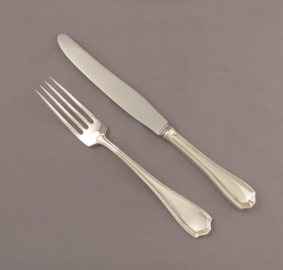 Birks Georgian Plain Flatware Set for 12 - JH Tee Antiques