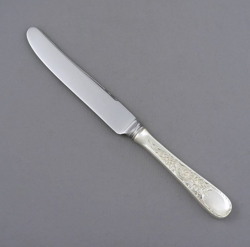 Birks London Engraved Luncheon Knife French - JH Tee Antiques