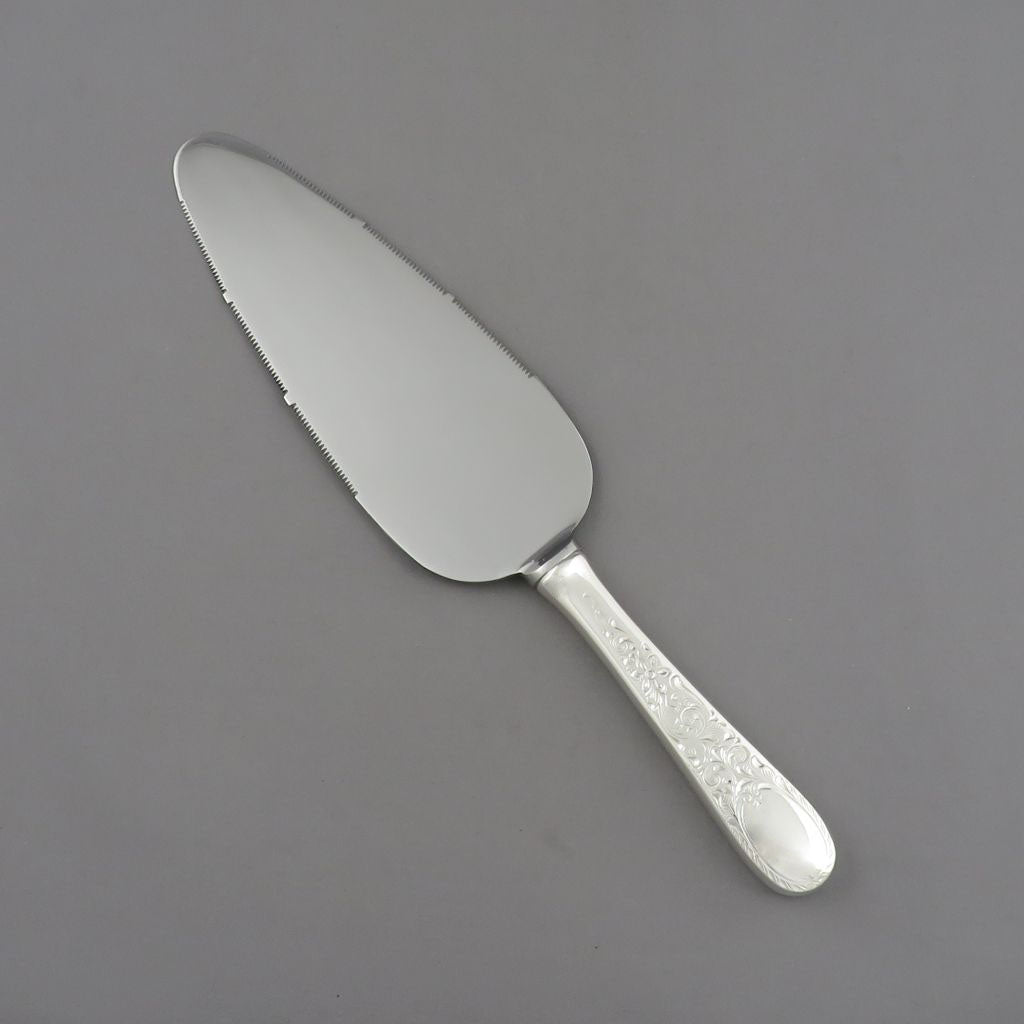 Birks London Engraved Pattern Silver Pie Server - JH Tee Antiques