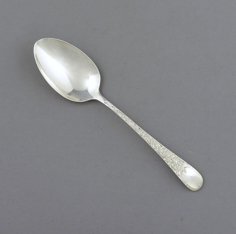 Birks London Engraved Sterling Coffee Spoon - JH Tee Antiques