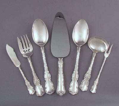 Birks Louis XV Pattern Sterling Flatware Service for 12 - JH Tee Antiques