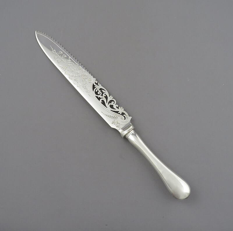 Birks Old English Pattern Silver Cake Knife - JH Tee Antiques