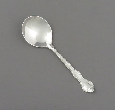 Birks Pompadour Pattern Silver Cream Soup Spoon - JH Tee Antiques