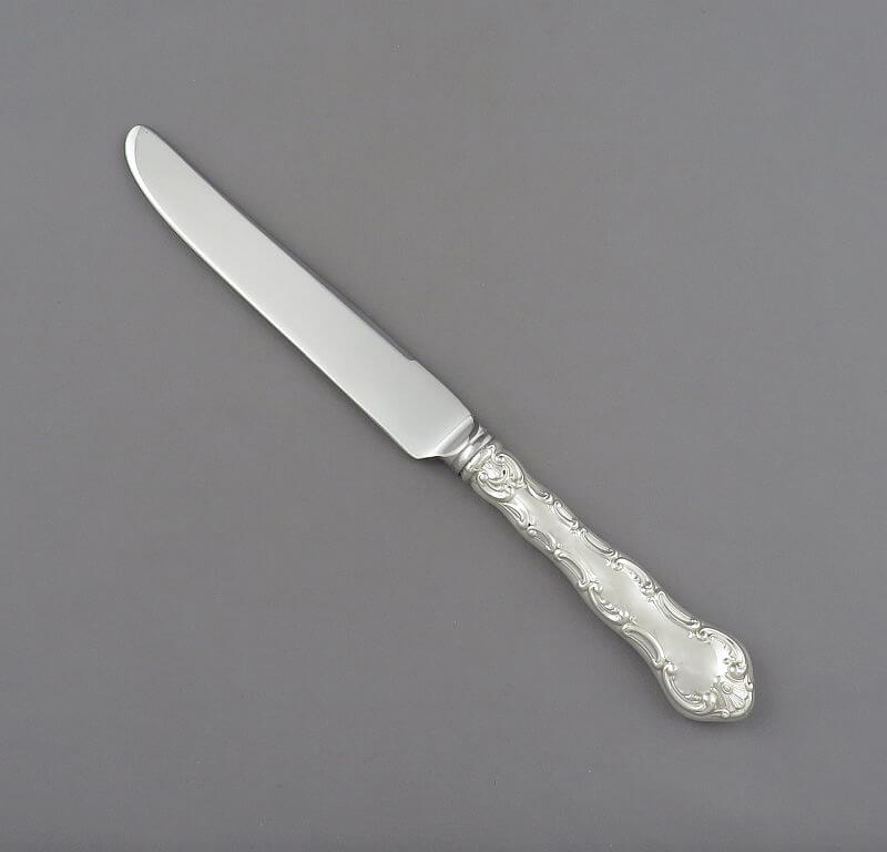Birks Pompadour Pattern Silver Dinner Knife French - JH Tee Antiques