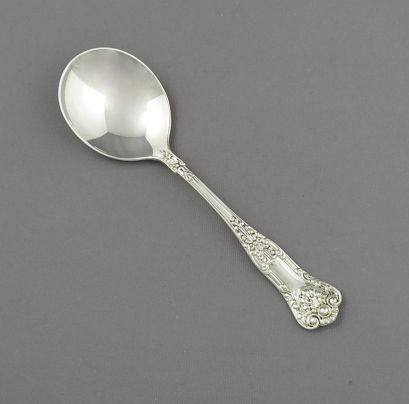 Birks Queens Pattern Silver Cream Soup Spoon - JH Tee Antiques