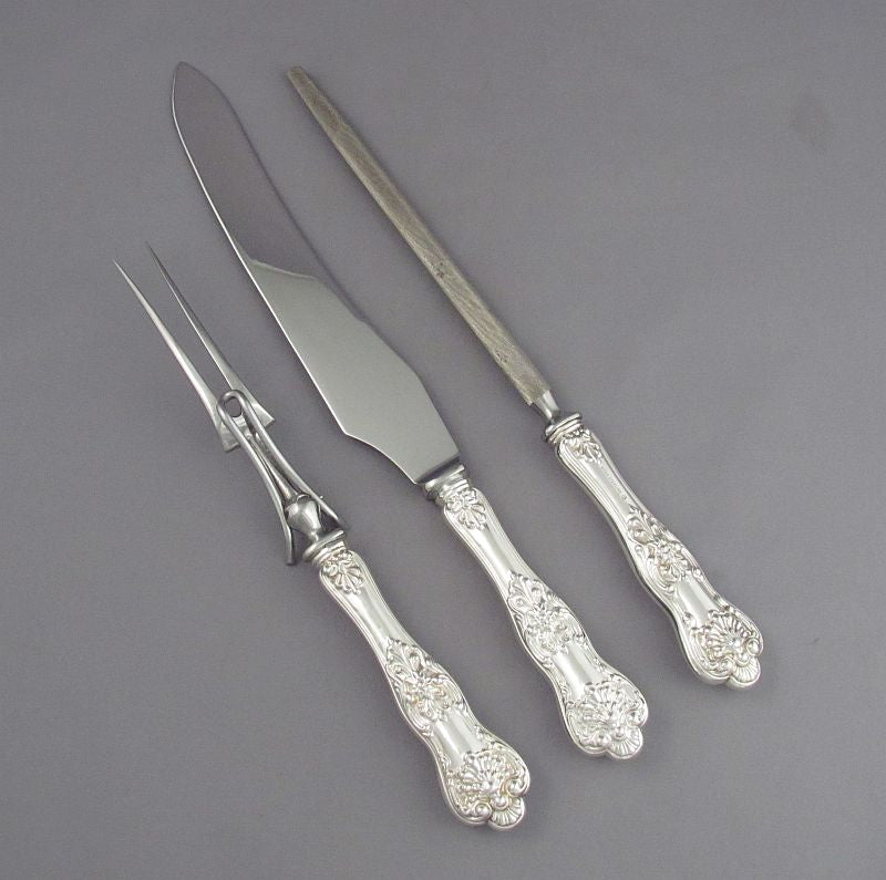 Birks Queens Pattern Sterling Silver Carving Set - JH Tee Antiques