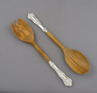 Birks Queens Pattern Sterling Silver Salad Servers - JH Tee Antiques