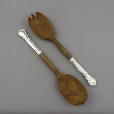 Birks Chantilly Sterling Silver Salad Servers - JH Tee Antiques
