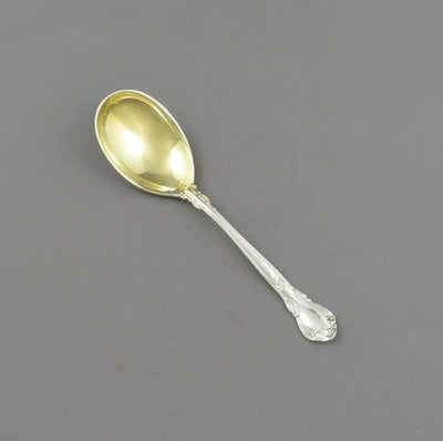 Birks Chantilly Pattern Silver Sugar Spoon Gilt - JH Tee Antiques