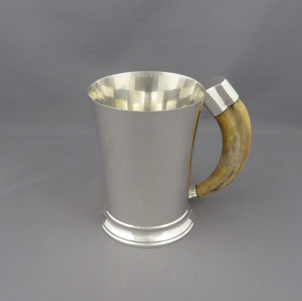 Large George V Sterling Silver Mug - JH Tee Antiques