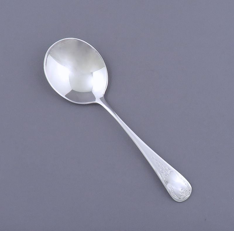Birks Brentwood Pattern Silver Cream Soup Spoon - JH Tee Antiques