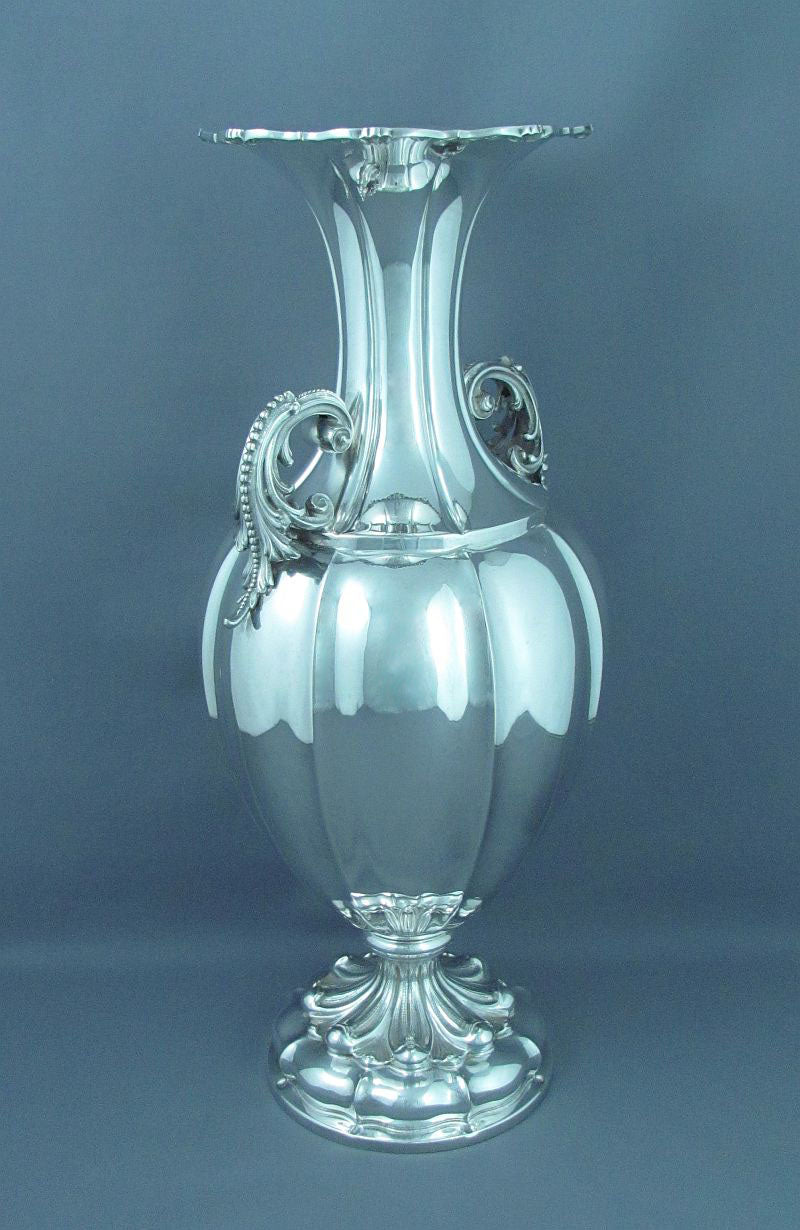 Large Buccellati Sterling Silver Vase - JH Tee Antiques