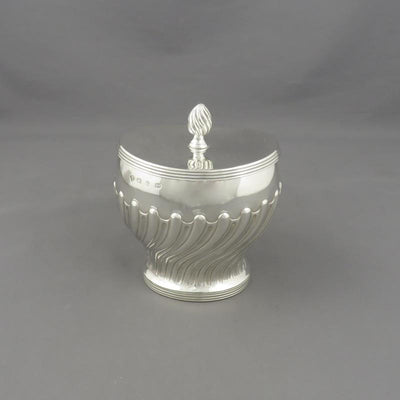 Carrington Sterling Silver Tea Caddy - JH Tee Antiques