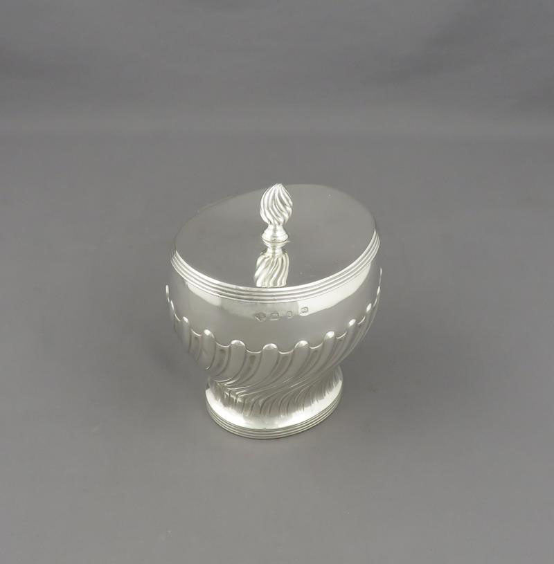 Carrington Sterling Silver Tea Caddy - JH Tee Antiques