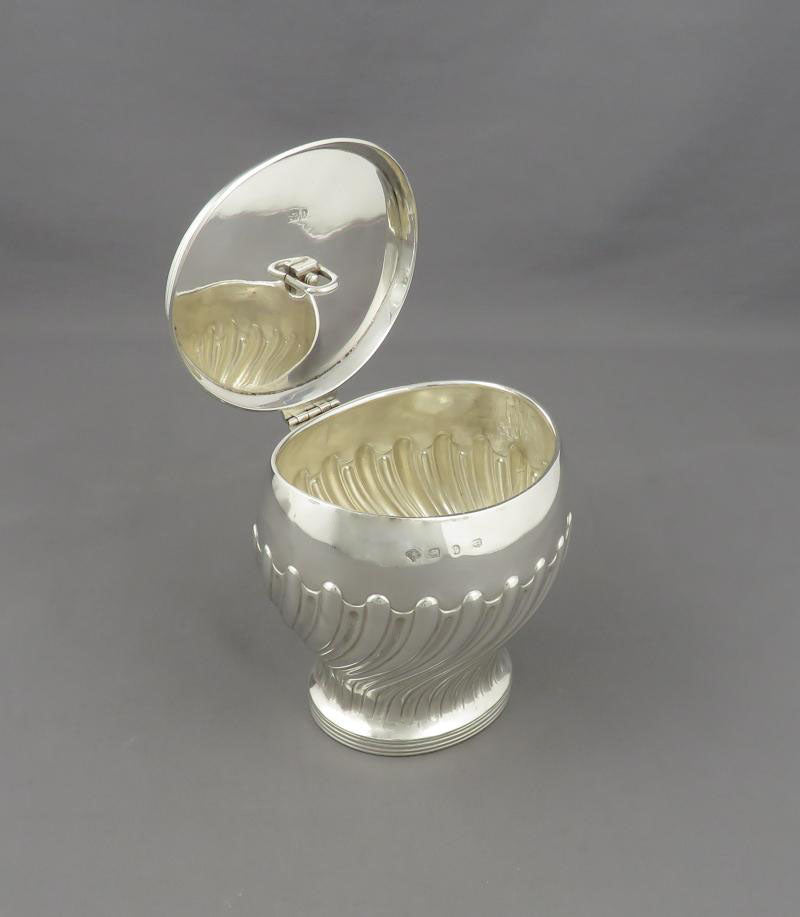 Carrington Sterling Silver Tea Caddy - JH Tee Antiques