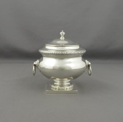 English Sterling Silver Tea Caddy - JH Tee Antiques