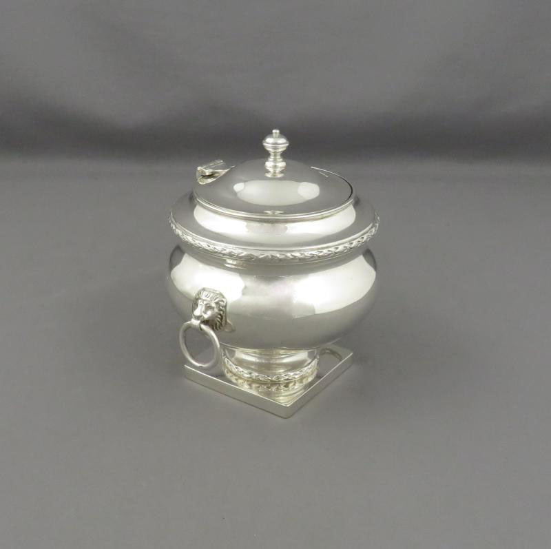 English Sterling Silver Tea Caddy - JH Tee Antiques