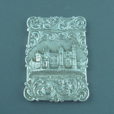 Victorian Castle Top Card Case Abbotsford - JH Tee Antiques