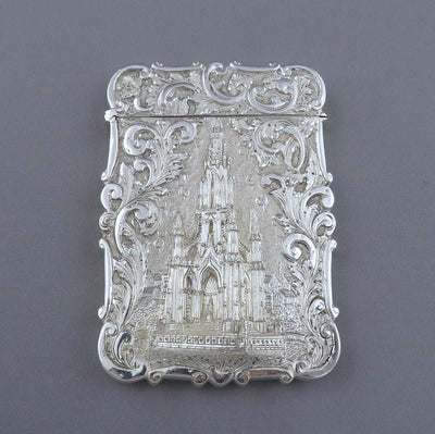 Victorian Castle Top Card Case Scott Memorial - JH Tee Antiques