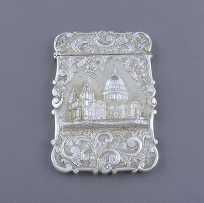 Victorian Castle Top Card Case St Pauls Cathedral - JH Tee Antiques