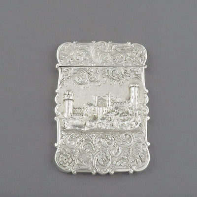 Victorian Castle Top Card Case Warwick Castle - JH Tee Antiques