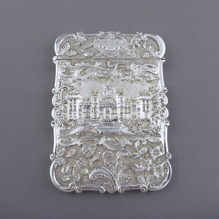 Victorian Castle Top Card Case Abbotsford and Windsor - JH Tee Antiques