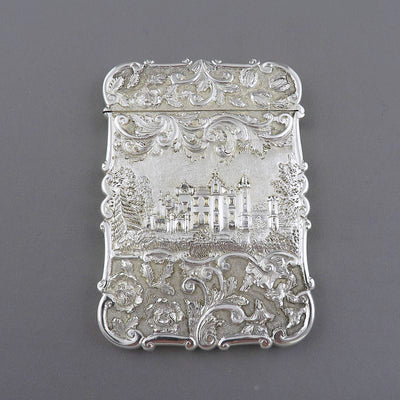 Victorian Castle Top Card Case Abbotsford and Windsor - JH Tee Antiques