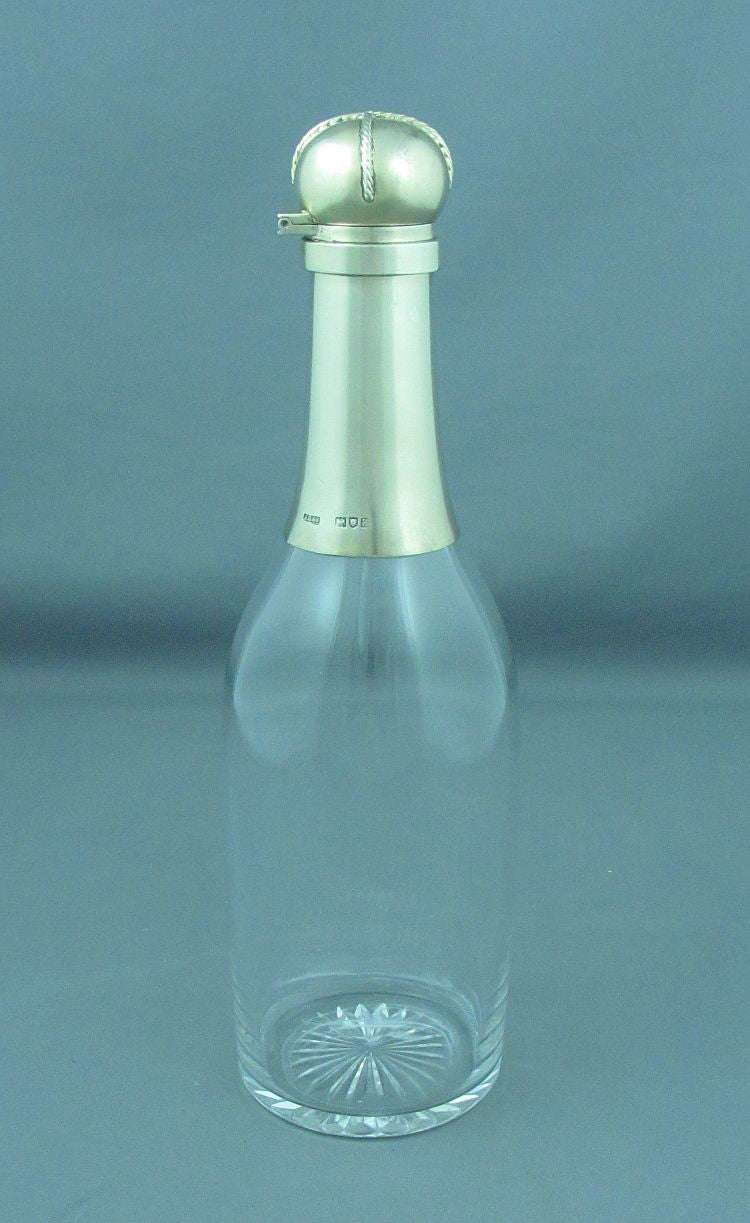 Victorian Silver Champagne Bottle Decanter - JH Tee Antiques