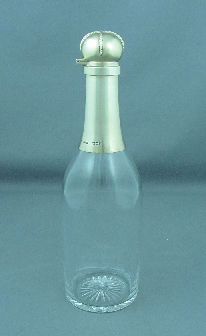 Victorian Silver Champagne Bottle Decanter - JH Tee Antiques