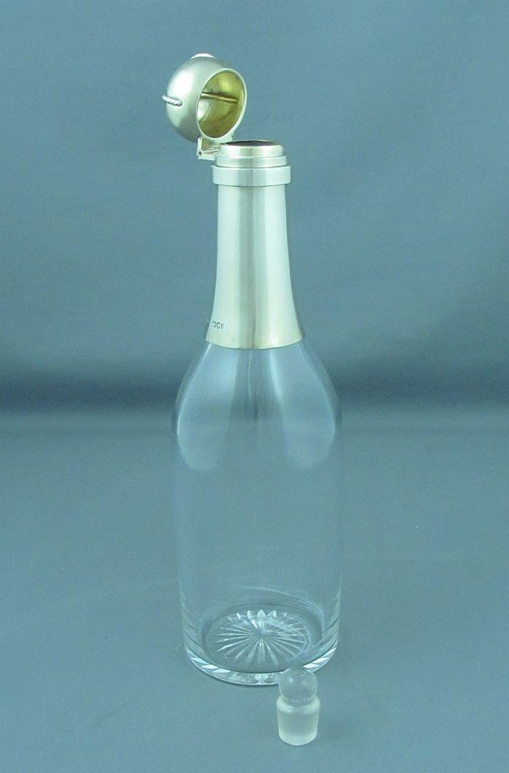 Victorian Silver Champagne Bottle Decanter - JH Tee Antiques