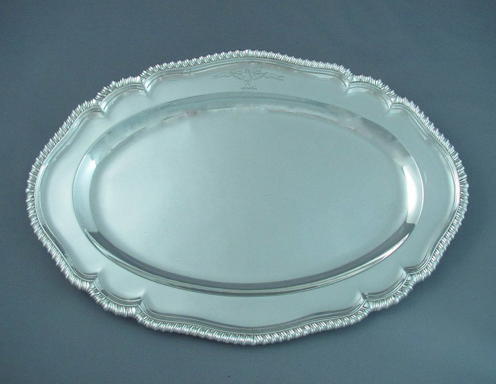 Charles Frederick Kandler Silver Meat Platters - JH Tee Antiques