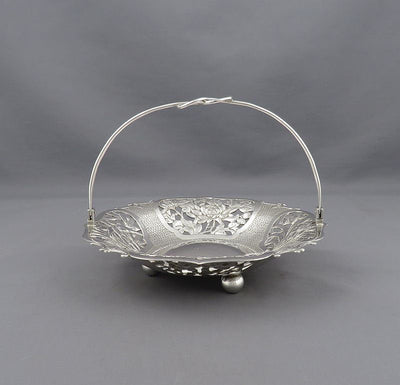 Pair of Chinese Export Silver Baskets - JH Tee Antiques