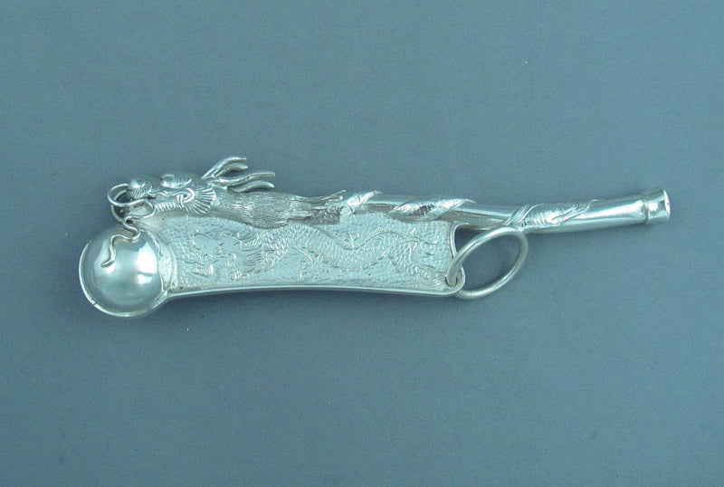 Chinese Export Silver Bosuns Whistle - JH Tee Antiques