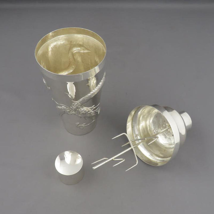 Chinese Export Silver Cocktail Shaker - JH Tee Antiques