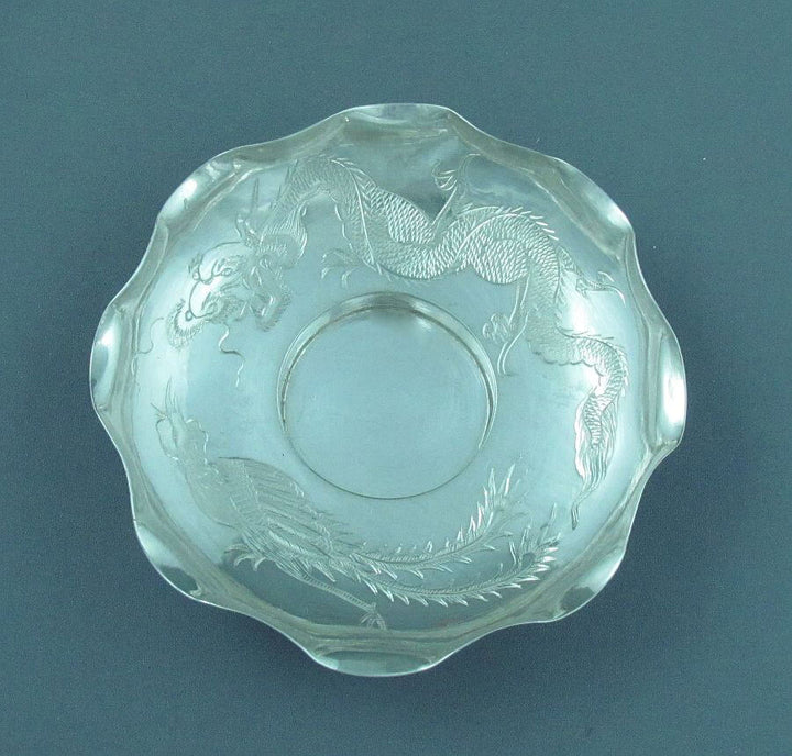 8 Chinese Export Silver Tea Cups - JH Tee Antiques