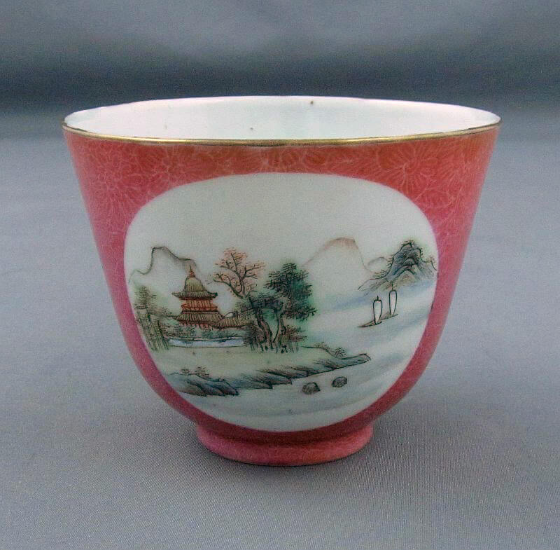 8 Chinese Export Silver Tea Cups - JH Tee Antiques