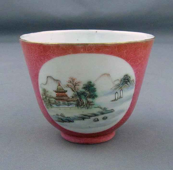 8 Chinese Export Silver Tea Cups - JH Tee Antiques