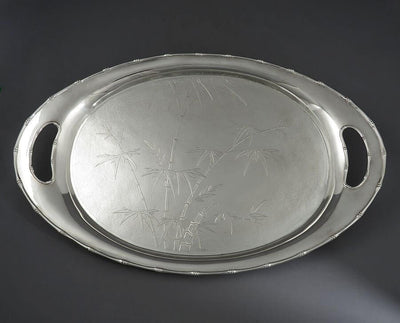 Chinese Export Silver Tea Tray - JH Tee Antiques