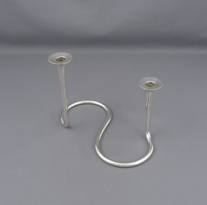 Danish Modern Sterling Silver Candelabra - JH Tee Antiques