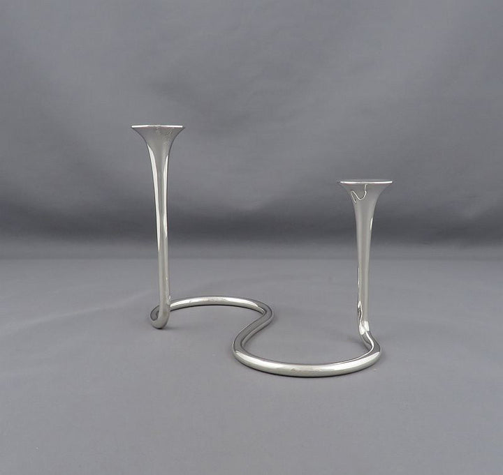 Danish Modern Sterling Silver Candelabra - JH Tee Antiques